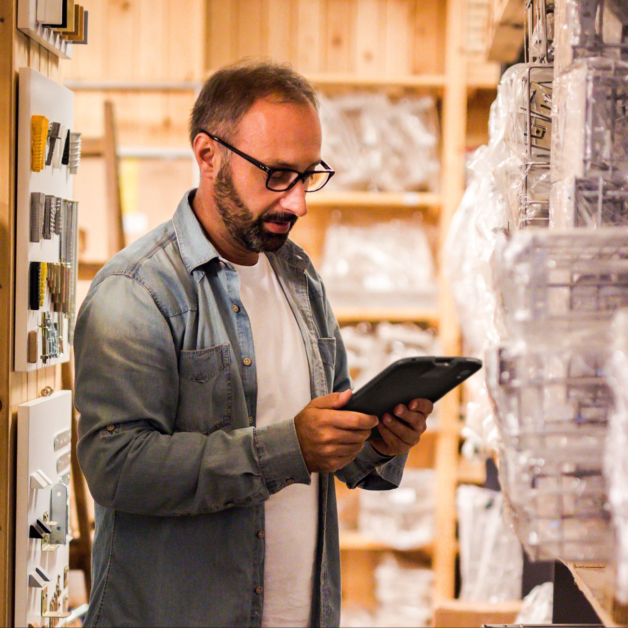 retail-photography-lifestyle-back-of-house-employee-tablet-inspecting-store-room-16x9-3600x2025